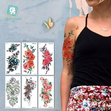 

Fashion Flower Arm Tattoo Temporary Waterproof Tattoo Sticker Female Arm Leg Tattoo Body Painted Sticker Wholesale