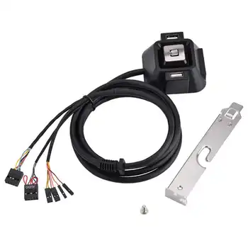 

1.2m Desktop PC case Switch Dual USB Ports Power Reset Button with Audio Microphone Interface for Home Office Use