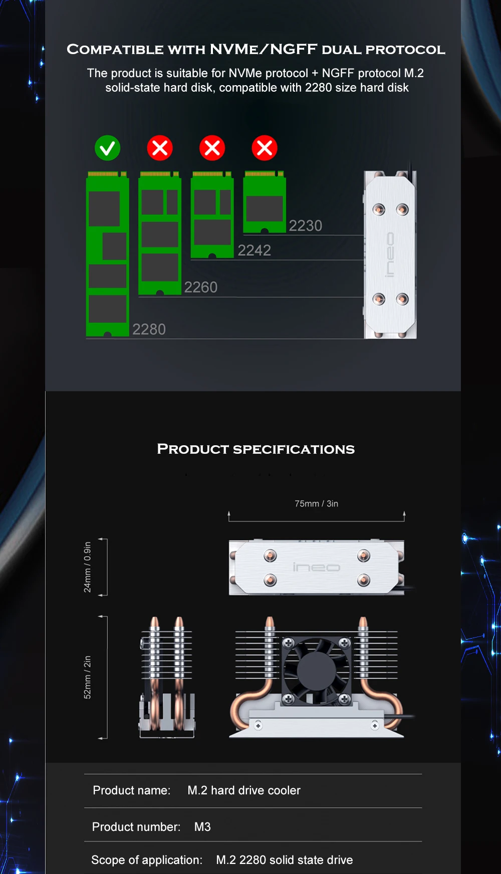 m2 2280 nvme, refrigerador de refrigeração do