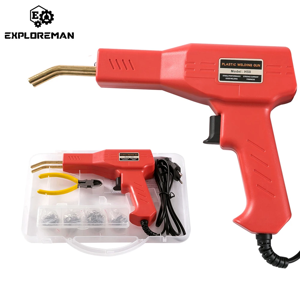 Grapadora caliente de 50W, máquina de soldadura de plástico, Kit de reparación de parachoques de coche, soldador de plástico práctico de reparación de parachoques de PVC
