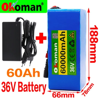 

2020 New original 36V battery 10S4P 60Ah battery pack 500W high power battery 42V 60000mAh Ebike electric bicycle BMS + charger