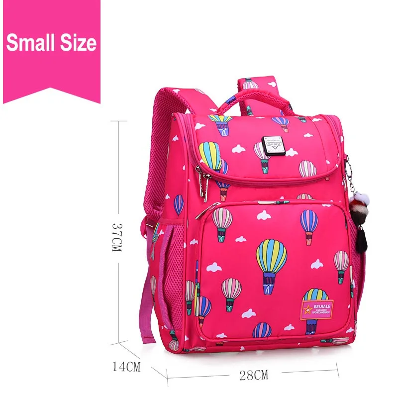 Rose Red Small Size Водонепроницаемый нейлоновый рюкзак с воздушным шаром для начальной школы для детей, сумка для книг, Студенческая сумка, школьная сумка принцессы для девочек, рюкзак для путешествий - Цвет: Rose Red Small Size