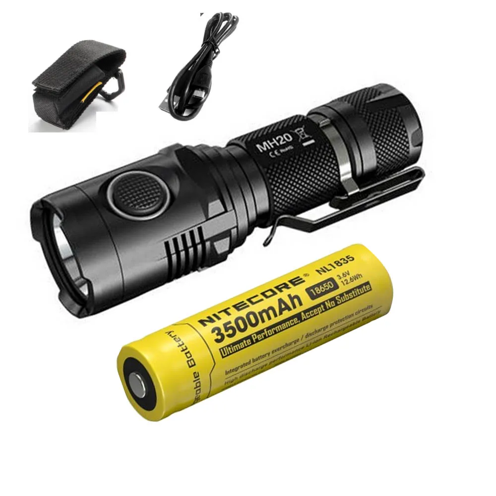 NITECORE MH20 Micro-usb зарядка вспышка CREE XM-L2 U2 Макс 1000 люмен луч бросок 220 м Спорт на открытом воздухе фонарь тактический фонарь