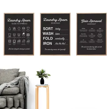 

Laundry Room Guide and Advise Wall Art Picture Canvas Poster Nordic Minimalist Decorative Painting Home Decor