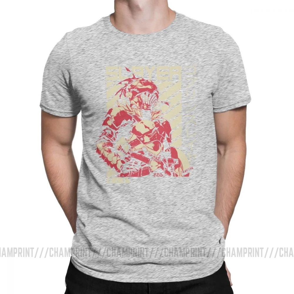 Goblin Slayer жрица футболки мужские Аниме оригинальные топы короткий рукав Повседневная графическая футболка Crewneck Чистый хлопок Футболка - Цвет: Серый