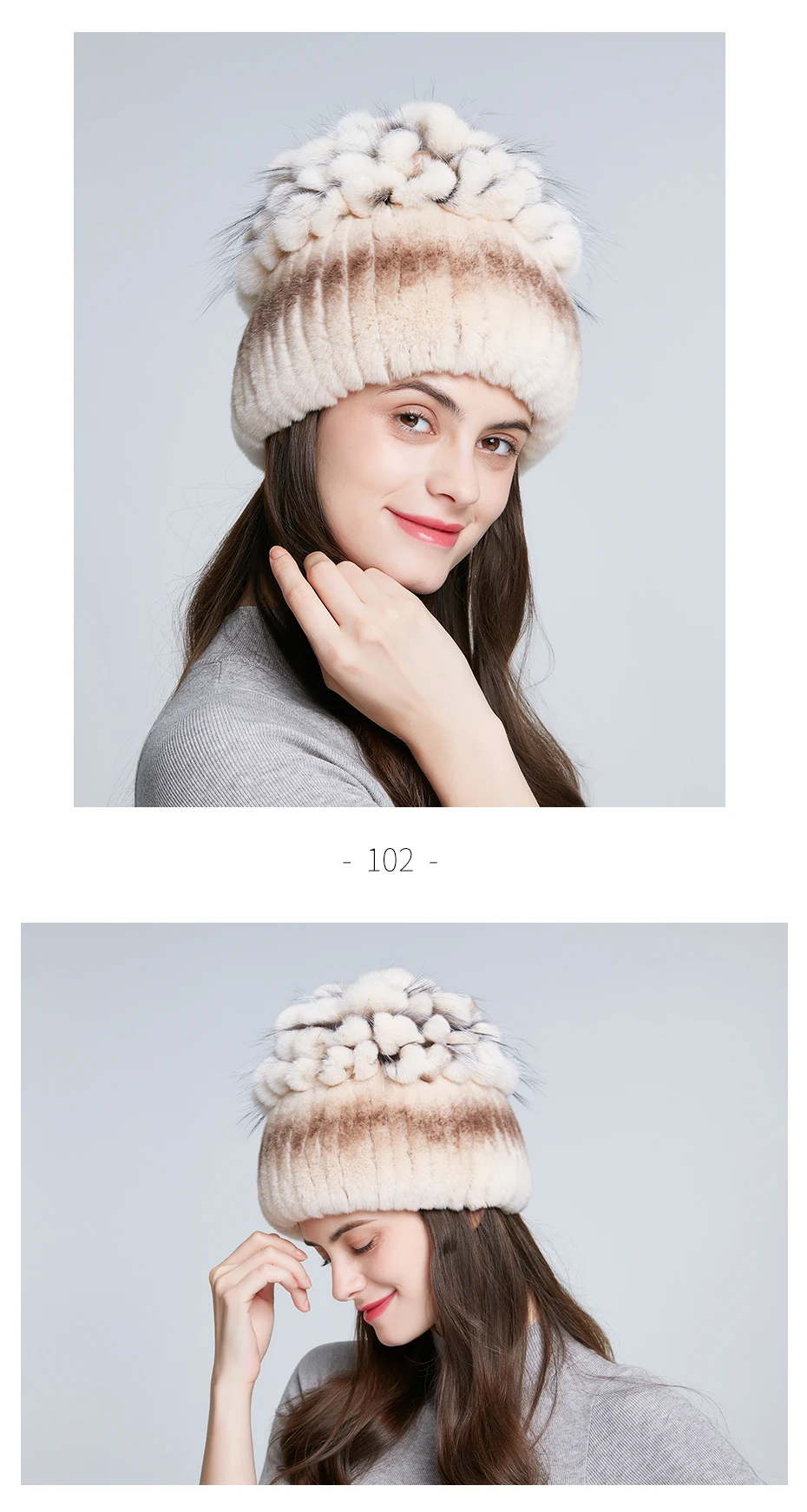 Женская шапка в русском стиле ENJOYFUR, теплая шапка бини из натурального меха кролика и лисы на зиму