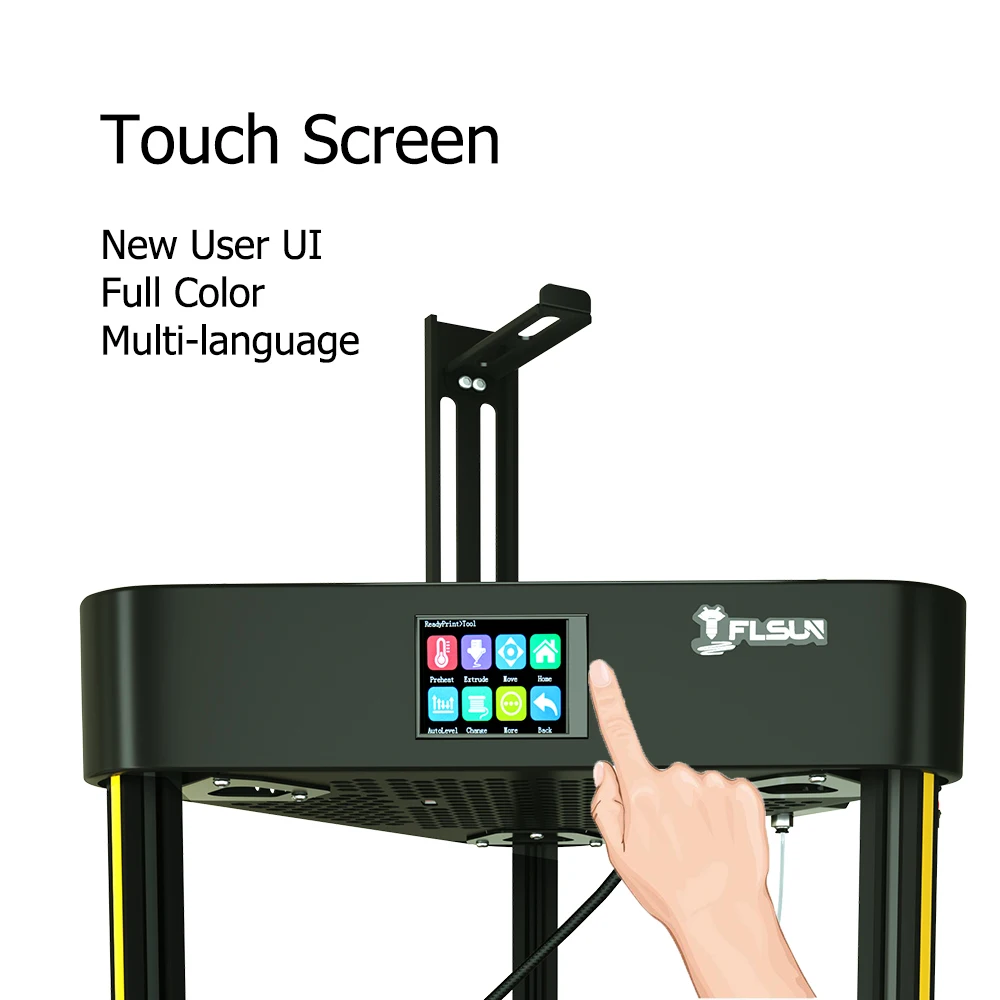 US $242.88 Flsun Q5 3D Printer Delta Kossel Touch Screen DIYmodel TMC2208 Silent Driver Auto Leveling Resume Print EasyAssembly 32Bit Board