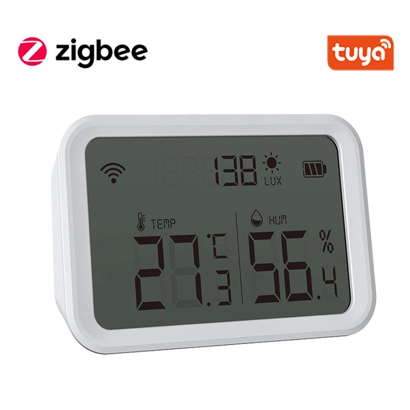 Датчик влажности и температуры Tuya Wi-Fi Zigbee комнатный гигрометр с ЖК-экраном |