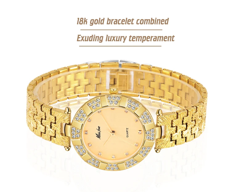 MISSFOX Womanes часы модные кварцевые роскошные золотые бриллиантовые водонепроницаемые повседневные наручные часы из нержавеющей стали с большим циферблатом для женщин Reloj Mujer