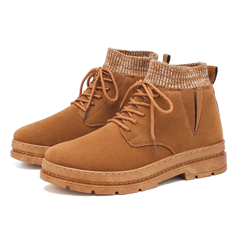 Зимние ботинки; мужские шерстяные носки; Ботинки martin; уличная мода; botas hombre; Мужская Осенняя Повседневная обувь; chaussure homme