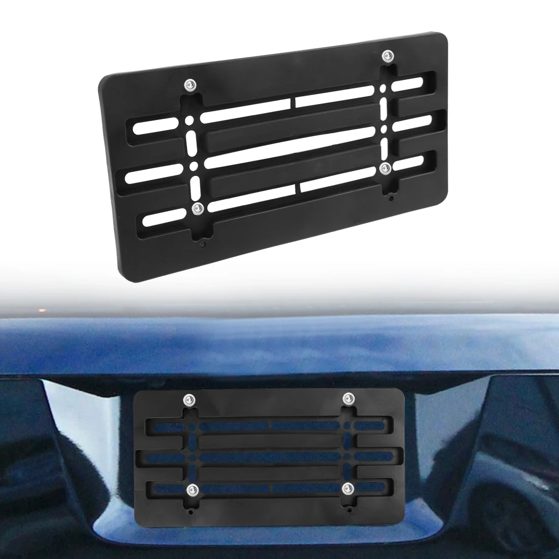 Portatarga per targa Kit staffa di montaggio per supporto targa per paraurti anteriore per auto universale 6x12 pollici