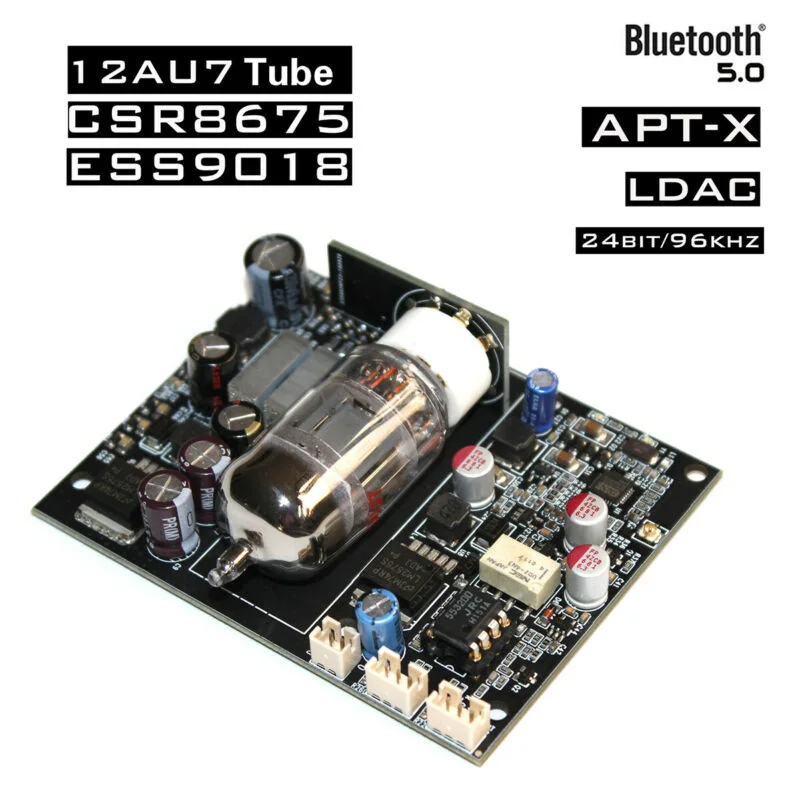 

12AU7 Tube CSR8675 Bluetooth 5.0 Audio Receiver Board ES9018 Decoding Load US