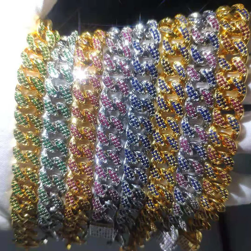 Браслеты мужские из кубинской цепи Майами украшения в стиле хип хоп с