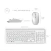 Russian version 2.4g wireless keyboard and mouse, ergonomics, portable full size, USB interface, high-end fashion silvery white ► Photo 3/6