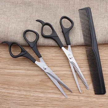 

Haircut Barber Scissors Set Hairdressing Scissors Thinning Teeth Scissors Flat Shear Tool Pet Salon Three-piece