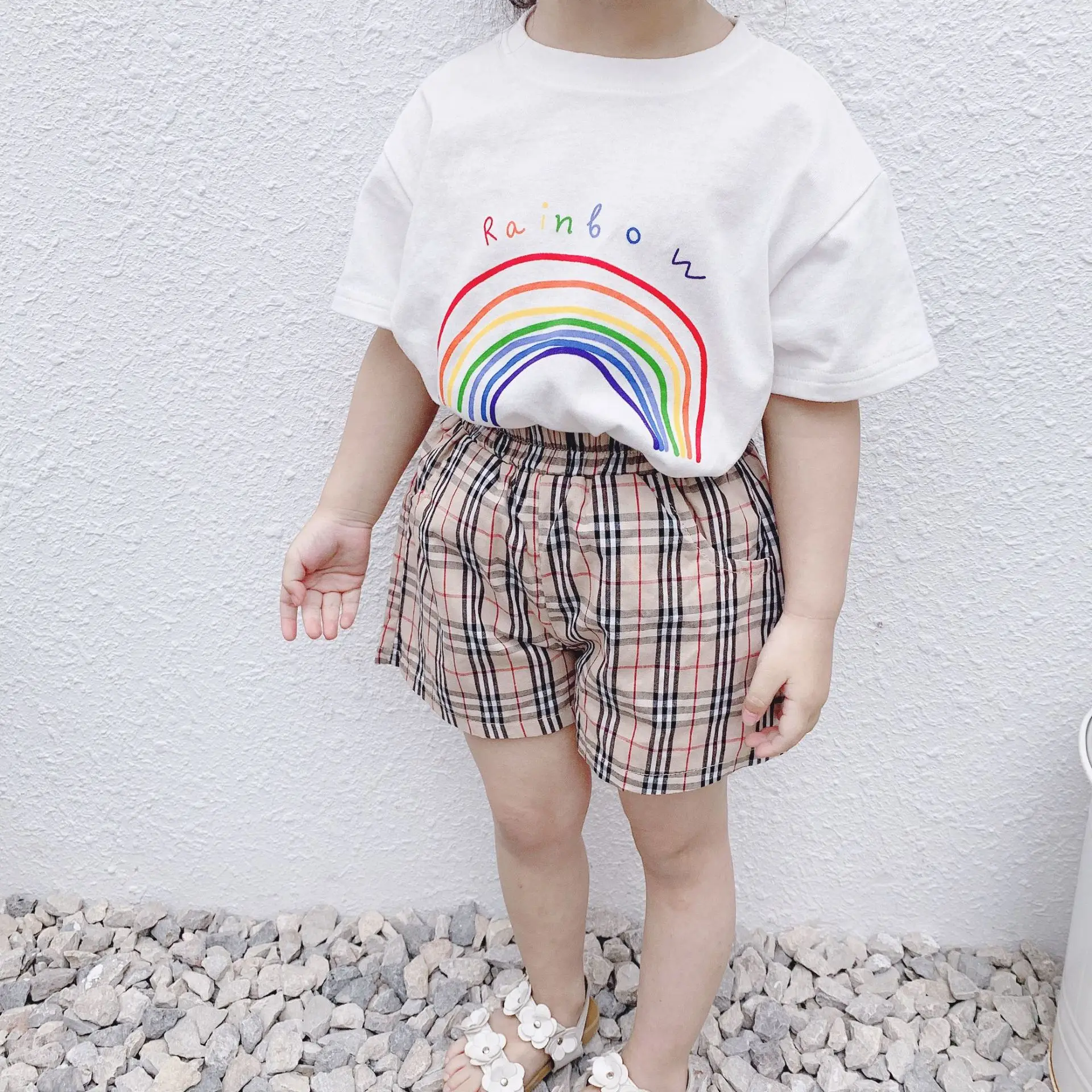 Uke 'Y' Baby2019 летние новые продукты, клетчатые шорты для мужчин и женщин, Детские простые универсальные брюки в Корейском стиле для детей