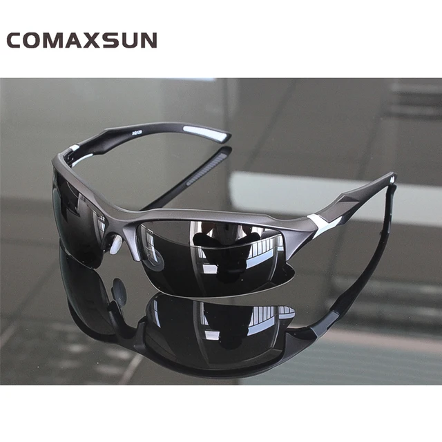 COMAXSUN Professional Polarized Cycling Glasses Bike Bicycle Goggles Driving Fishing Outdoor Sports Sunglasses UV 400 Tr90 Sty1 Matte White