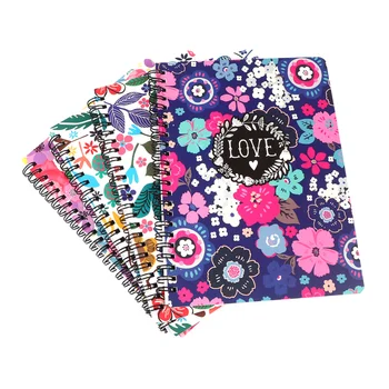 

4Pcs Flowers Coil Notebooks Beautiful Practical Fashion Notebooks Notepad for Business Office Poetry Work Travel Journal