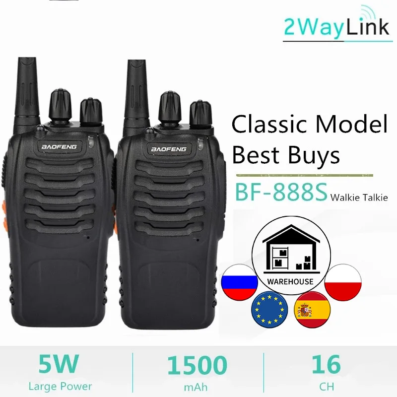 Walkie-Talkie Radio Bf 888s H777 2PCS UHF C2 400-470mhz 16channels 1PC Or
