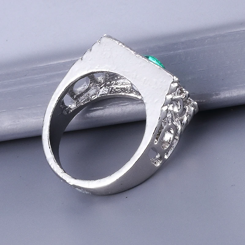 Европейское модное кольцо унисекс Подарочное ювелирное серебряное очаровательное кольцо зеленого фонаря для мужчин и женщин