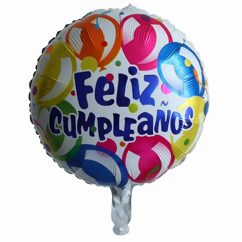 10 шт. 18 дюймов фольга фелиз CUMPLEANOS воздушные шары Испания с днем рождения круглые гелиевые шары День рождения украшения воздушные шары