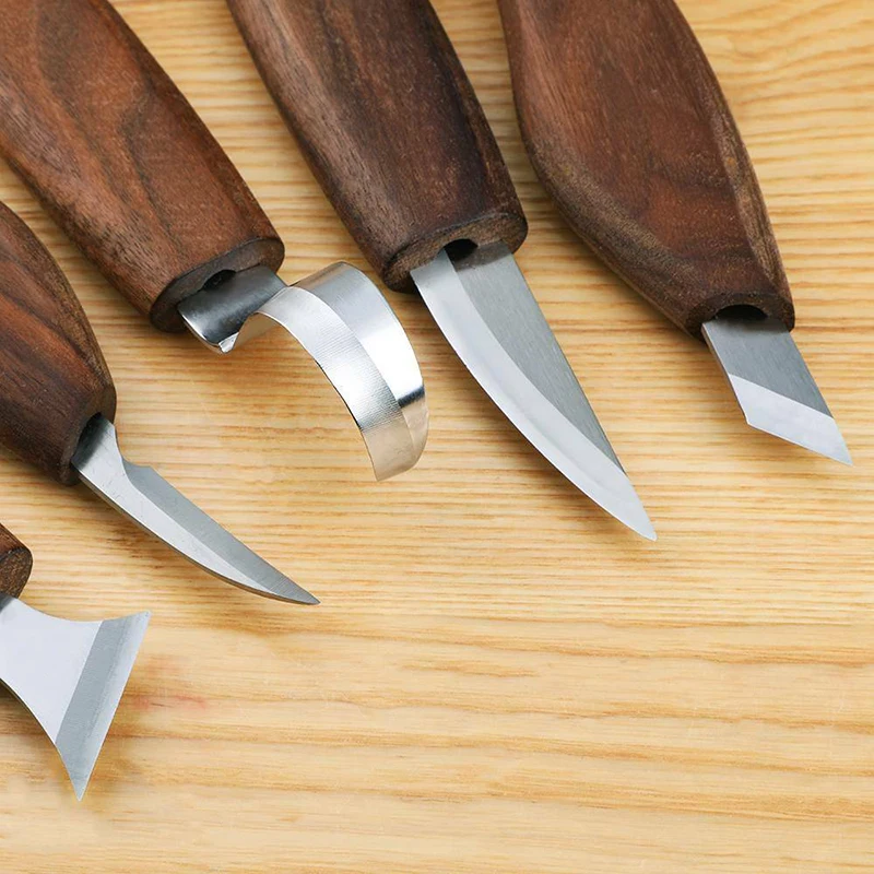 7Pcs резьба по дереву инструмент с высоким содержанием марганца Сталь ножи резака