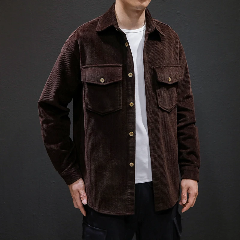

Men's jacket 2019 autumn and winter new Japanese casual corduroy jacket loose jacket youth personality fashion men's clothing