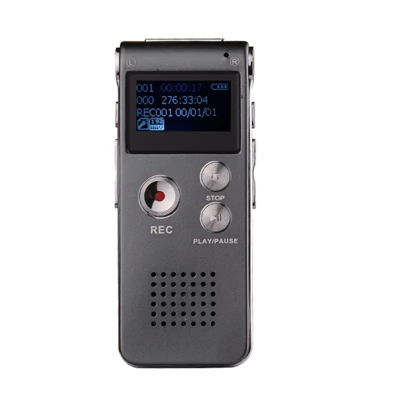 Серый OOTDTY 8 Гб Клип USB Цифровой диктофон аудиодиктофон ручка для записи MP3 плеер - Цвет: Серый