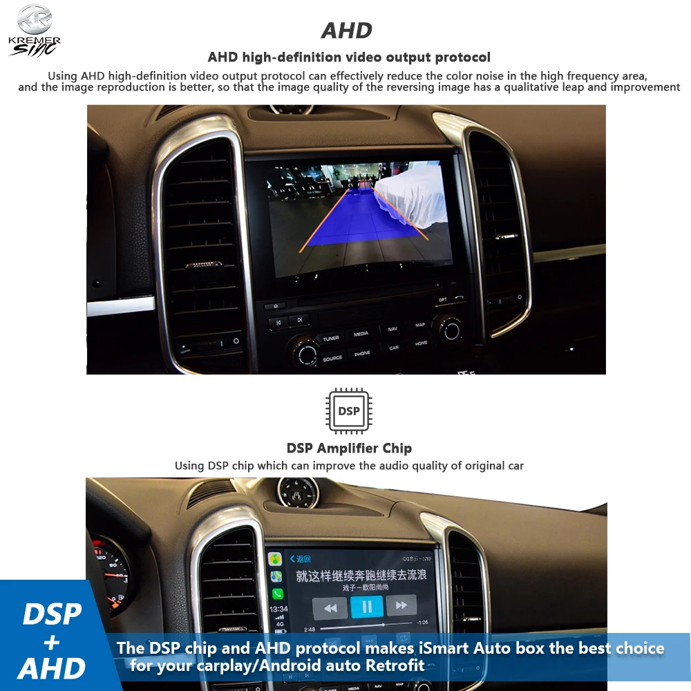 Зеркальный беспроводной Apple CarPlay Android Авто модернизация для Porsche iSmart Коробка Cayman