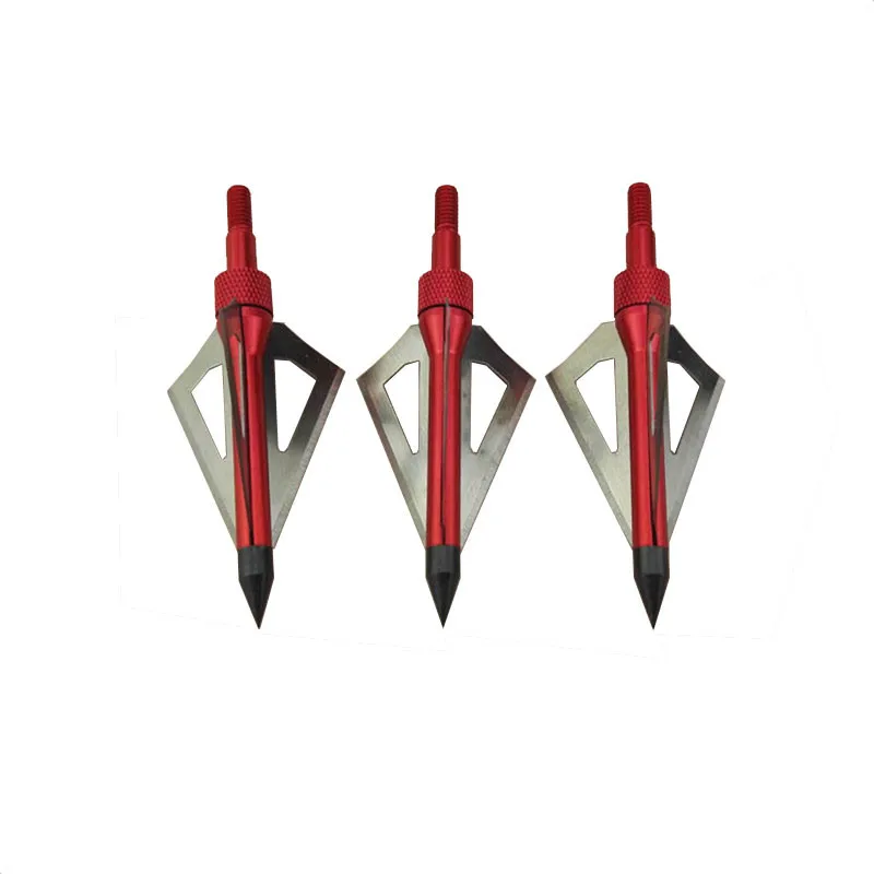 red 7pcs 6 шт. 100 зернистые наконечники для стрел для охоты лук и стрелы для стрельбы из лука лезвия для стрельбы из стрел 3 фиксированные лезвия - Цвет: red 7pcs