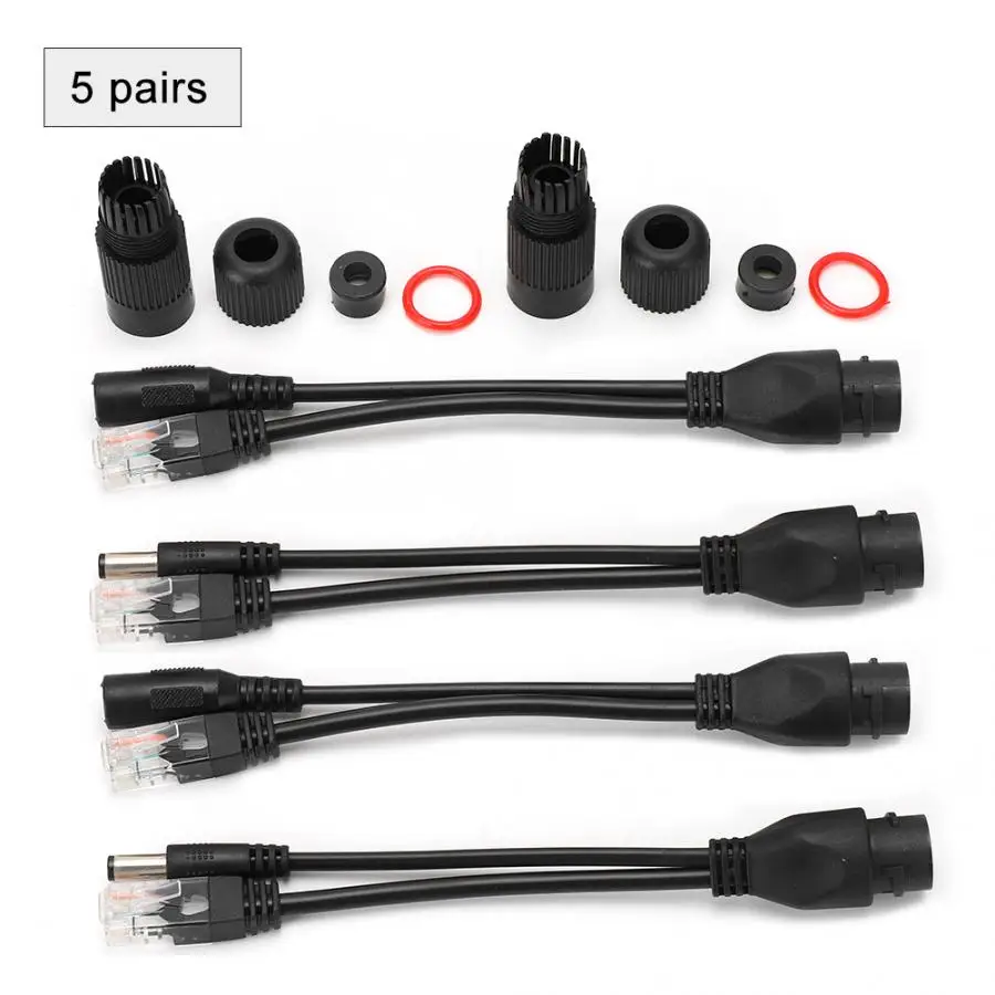 5 пар Ethernet POE сплиттер адаптер-форсунка DC12V водонепроницаемый для ip-камеры DC12V POE адаптер