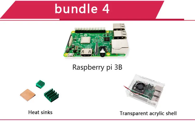 Raspberry Pi 3 Model B+ Raspberry Pi Raspberry Pi3 B Plus Pi 3 Pi 3B с Wi-Fi и Bluetooth - Комплект: RPI 3B Bundle 4