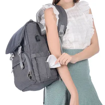

Diaper Bag Backpack for Mom and Dad Travel Maternity Nappy Changing Bags USB Charging Port Daypack with Stroller Straps