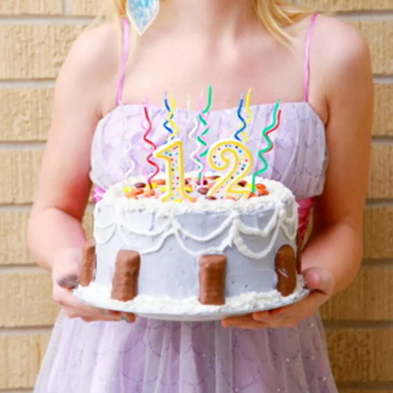 2 комплекта = 16 шт.! Длинные восковые спиральные художественные свечи разноцветные Настольные Свечи для торта на день рождения Свадебные украшения плавающие свечи