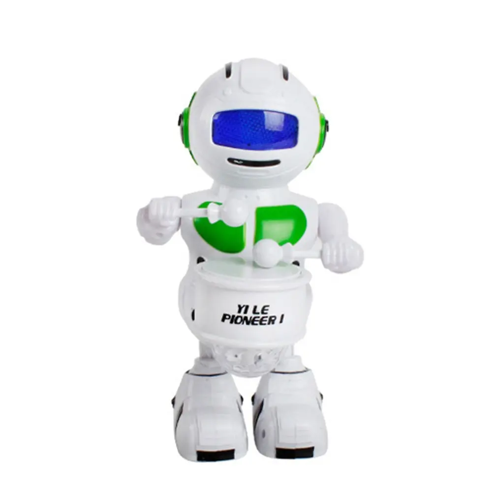 Игрушечный Электрический робот космический танец 360 градусов вращающийся свет Музыка электрический робот-барабанщик Смешной Музыкальный робот