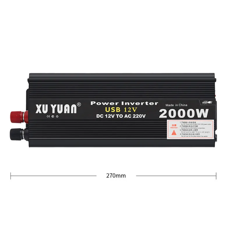 12 V/24 V к переменному току 220V 2000 Вт автомобильный инвертор Мощность Напряжение трансформатор с немодулированным синусоидальным сигналом Перезаряжаемые Мощность преобразователь с вентилятором