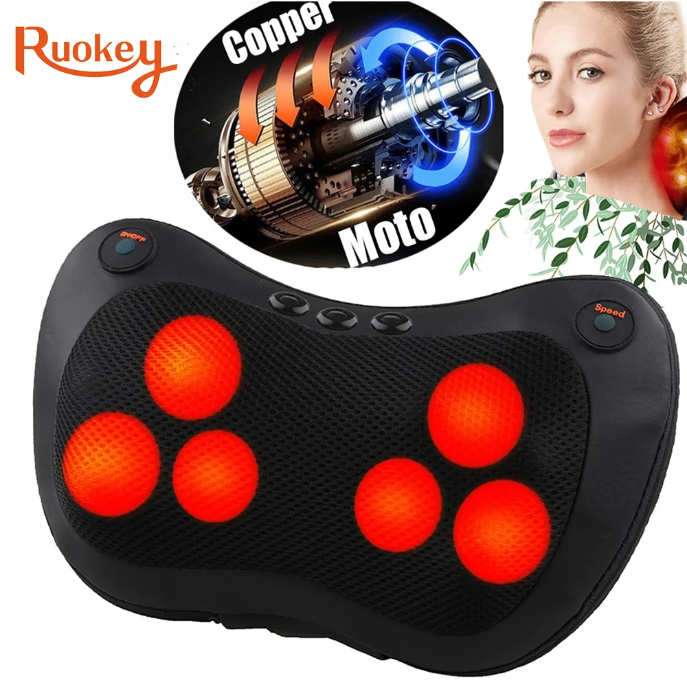Relaxation Massage Pillow Vibrator Electric Shoulder Back Kneading Infrared therapy shiatsu Neck Massage