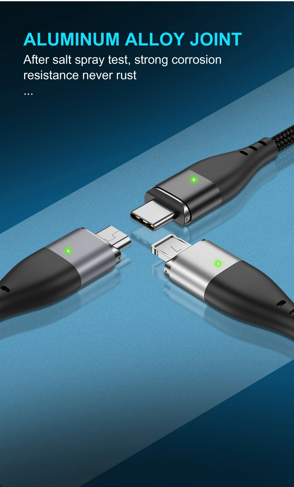 USLION Магнитный кабель Micro USB для iPhone samsung 3A, кабель для быстрой зарядки и передачи данных, Магнитный зарядный кабель usb type C, кабель для телефона Android