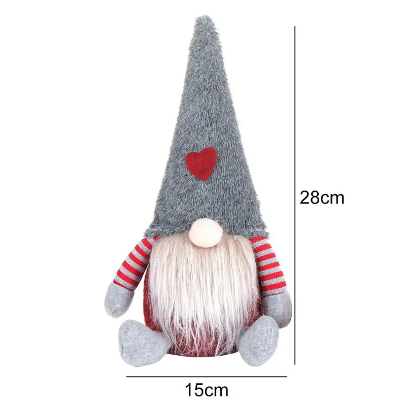 28x15cm Christmas Swedish Santa Gnome Plush Hug Swedish Elf Doll Birthday Gift Table White Gray Christmas Decorations for Home New - Цвет: 28x15cm