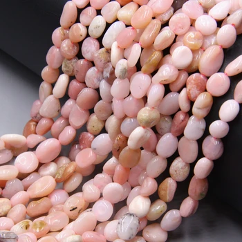 

6-10mm freeform natural pebble genuine Pink Opal loose beads for jewelry making natural stone beads diy bracelet jewelry beads