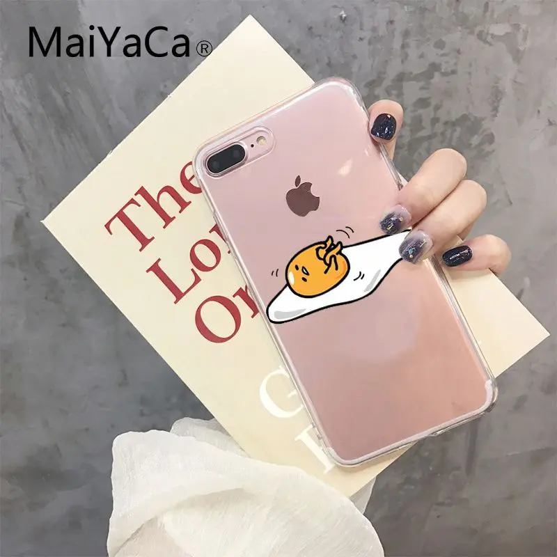 MaiYaCa Милый Гудетама ленивый яйцо мобильный чехол для iPhone X XS MAX 6 6s 7 7plus 8 8Plus 5 5S SE XR 11 pro max