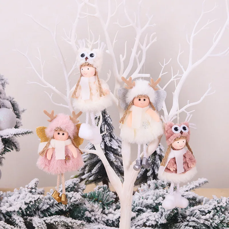 Серия рождественских кукольных подвесок для девочек, украшения для рождественской елки, новогодний домашний декор, украшение в виде ангела, Висячие окна шкафа
