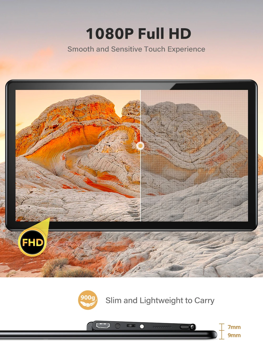 Eviciv-y 15.6 ġ ޴  ġũ ÷ 5 Ʈ Ƽ ġ IPS г, 1920x1080 Ǯ HDR ̽ Ʈ ĵ