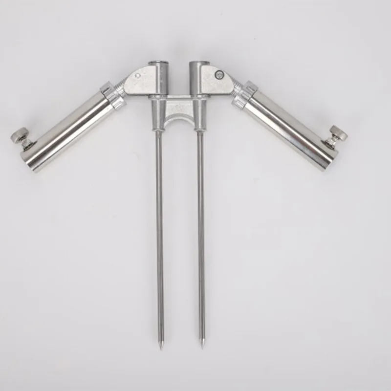 

Stainless Steel Universal Bracket Double Battery Double Rod Fishing Rod Holder Double Headed Battery Rod Seat