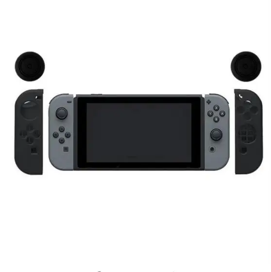 Black Для Марио Nintendo Switch NS Joy-Con JoyCon геймпад силиконовый защитный чехол+ Thumbsticks Джойстик Заглушки - Цвет: Black
