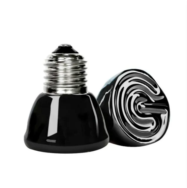 220V Far Infrared Heating Lamp Black Ceramic Emitter Light E27 Pet Warmer Bulb Brooder Chickens Tortoise Lizard Reptile Light