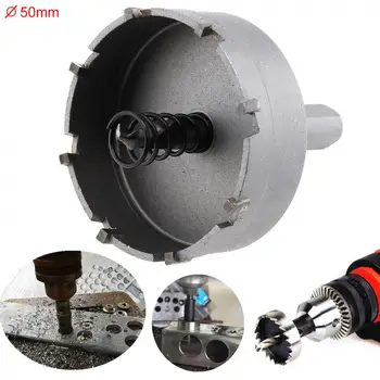 

50MM Universal Hole Saws Carbide Cutter Head HSS Drill Set Hole for Steel / Aluminum Alloy / Metal Plate / Iron Plate