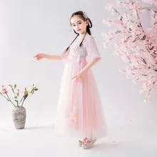 Детская одежда в китайском стиле; коллекция года; стиль; летний костюм в китайском стиле для маленьких девочек в античном стиле; костюм для девочек в китайском стиле; Jac