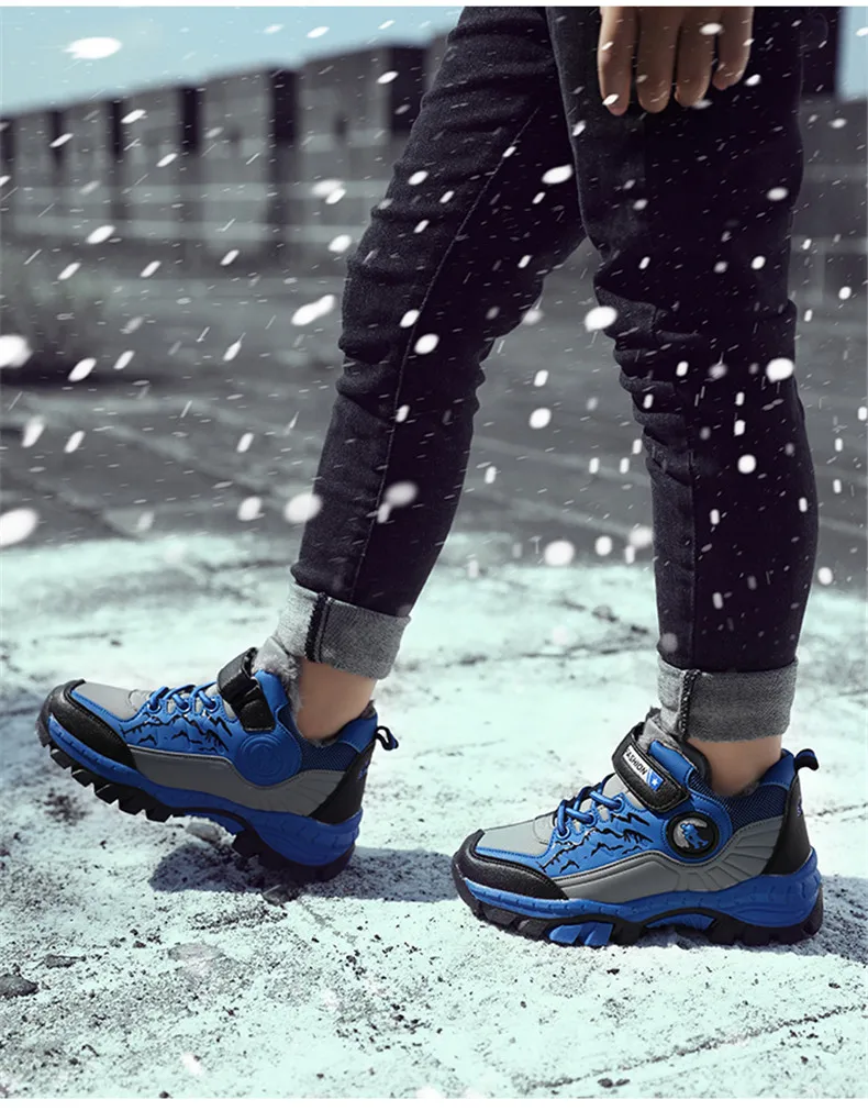 PINSEN 2019 Winter Kids Sneakers boys Outdoor Shoes Hiking Shoes children Shoes Boy Rubber Sole Non-slip Warm Sports Shoes (9)