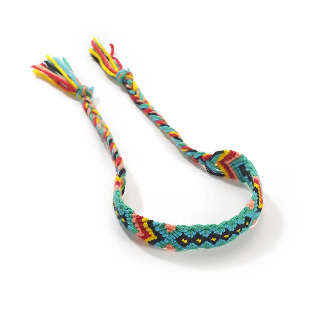 

Bohemian Nepal Thread Bracelet Ethnic Handmade Braid Woven Rainbow Rope Chain For Women Men Friendship Bracelets
